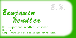 benjamin wendler business card