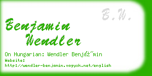 benjamin wendler business card